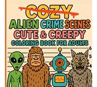 Cozy Alien Crime Scenes: Cute & Creepy Coloring Book for Adults, A Whimsical Coloring Adventure Featuring Funny Alien Crimes, Cozy Chaos, and Comedic Detectives