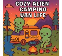 Cozy Alien Van Life Coloring Book for Stress Relief - 32 Ready-to-Color Cute Camping Scenes with Camper Van, Tent, Campfire & Outdoor Adventure for Kids, Teens and Adults