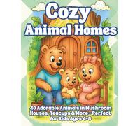 Cozy Animal Homes: Cute & Fun Coloring Pages of Animals Living in Mushroom Houses, Teacup Cottages, and Whimsical Tiny Homes. Perfect Activity Book for Kids Ages 4-8