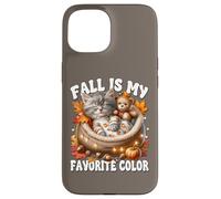 Cozy Autumn Cat in Kitten Bed Fall is My Favorite Color Coque pour iPhone 15