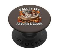 Cozy Autumn Cat in Kitten Bed Fall is My Favorite Color PopSockets PopGrip Adhésif