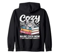 Cozy Book Lover Maine Coon Mom Soft Pages Quiet Nights Sweat à Capuche