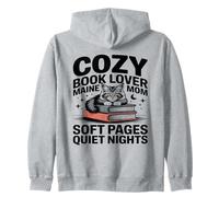 Cozy Book Lover Maine Coon Mom Soft Pages Quiet Nights Sweat à Capuche