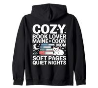 Cozy Book Lover Maine Coon Mom Soft Pages Quiet Nights Sweat à Capuche
