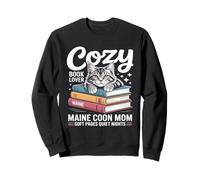 Cozy Book Lover Maine Coon Mom Soft Pages Quiet Nights Sweatshirt