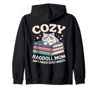 Cozy Book Lover Ragdoll Mom Soft Pages Quiet Nights Sweat à Capuche