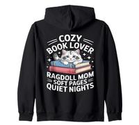 Cozy Book Lover Ragdoll Mom Soft Pages Quiet Nights Sweat à Capuche