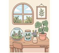 Cozy Botanical Specimens Coloring Book: Kawaii Plants, Terrariums, and Herbal Tea Moments from MomRican