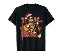 Cozy Bouvier Bernois Guitare de Noël T-Shirt