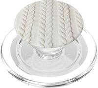 Cozy Cable Knit White Winter Christmas Theme PopSockets PopGrip pour MagSafe