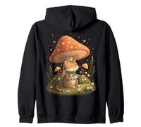 Cozy Cat Drink Coffee Champignon Mignon Cottagecore Esthétique Sweat à Capuche
