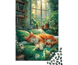 Cozy Cat Nap Scène Puzzle 1000 Pièces Adulte Jeu Stimulant pour Adultes Défi Difficile Classique Cadeau Original 38x26cm/1000pcs