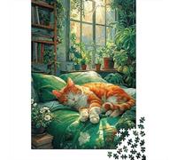 Cozy Cat Nap Scène Puzzle 1000 Pièces Adultes intéressant Puzzles 1000 Pièce Durable Jeux De Puzzle Cadeau 52x38cm/1000pcs