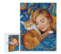 Cozy Cat Nap Time Puzzle 1000 Pièces Educa Jouet en Bois Cadeau Unique Décoration Intérieure Jeu Éducatif Challenge Toy Adultes Et Enfants À Partir De 14 Ans 500 PCS