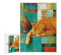 Cozy Cat Resting on Colorful Blocks Puzzle 1000 Pièces Educa Jouet en Bois Cadeau Unique Décoration Intérieure Jeu Éducatif Challenge Toy Adultes Et Enfants À Partir De 14 Ans 500 PCS