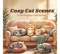 “Cozy Cat Scenes: A Cute and Easy Coloring Book”: Bold and Easy Designs for Teens and kids/Meow Life Coloring Book /30 Playful and Relaxing Scenes for Stress Relief, Focus, and Creative Joy/