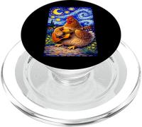 Cozy Chicken Playing Guitar Whimsical Art Music Farmer Hen PopSockets PopGrip pour MagSafe