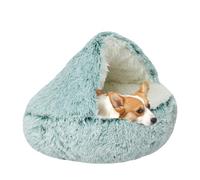 Cozy Cocoon Pet Bed for Dog,Round Velvet Fluffy Hooded Cave,Self Warming Soft Plush Donut Calming Pet Bed,Dog Beds for Small Dogs with Anti-Slip Bottom,Waterproof & Washable (Gradient Green, L)