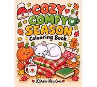 Cozy Comfy Season: Large print and Easy Coloring Book for Teens & Adults with Fall, Halloween, and Christmas Designs for Fun, Stress relief and Relaxation