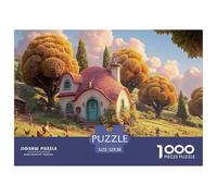 Cozy Cottage 1000 Pcs Carton Extra-épais Coffret De Puzzles Whimsical Fall Scenery Stimulant Et Éducatif Jeu Familial Puzzles pour Adultes Et Enfants 52x38cm/1000pcs
