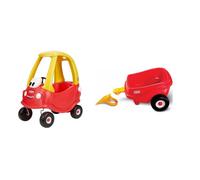 Cozy Coupe® - Little Tikes - Rouge - Voiture enfant et sa remorque - Portes, Klaxon et Plancher à retirer - Dès 18 mois