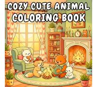 Cozy Cute Animal Coloring Book: Ages 4-8: Funny Pets, Community Heroes, Big Emotions & World Travel Scenes. Simple Lines for Toddlers and Kids