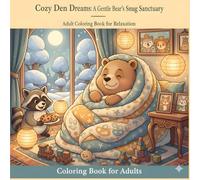 Cozy Den Dreams: A Gentle Bear's Snug Sanctuary - Adult Coloring Book for Relaxation