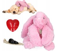 Cozy Dog Bunny avec battement de cœur et coussin chauffant - Rose