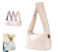 Cozy Dog Carrier Bag, Pet Shoulder Bag, Lightweight Puppies Cat Bags Pets Kennel, Mini Dog Purse Carrier, for Outings (Beige)