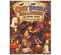Cozy Doodle Halloween Coloring Book: Cute and Cozy Spooky Coloring Pages with Witches, Ghosts, Pumpkins, Cats, Magical Cottages and Relaxing Autumn Scenes for Adults and Teens