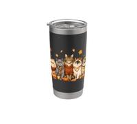 Cozy Fall Autumn Cute Cat Funny Cat Kitten Lover Gobelet isotherme en acier inoxydable double paroi
