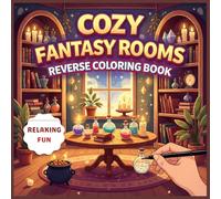 Cozy Fantasy Rooms: A Reverse Coloring Book, Trace, Doodle, and Relax with Dreamy Interiors, Celestial Bedrooms, and Magical Workshops