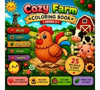 Cozy Farm Coloring Book: Big Bold & Easy Designs for Relaxing Coloring Fun