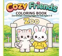 Cozy Friends Coloring Book: Zoo Animals Edition | Cute & Easy Coloring Pages for Kids Ages 4-8 with Kitten and Bunny Adventures: Fun, Simple & ... Featuring Adorable Animal Friends at the Zoo