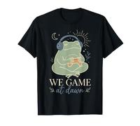 Cozy Frog Gamer Manette de Casque We Game at Dawn T-Shirt
