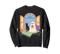 Cozy Ghost Book Lover Spooky Season Reading Nook Sweatshirt