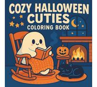 Cozy Halloween Cuties Coloring Book: 50 Big-Outline Pages of Ghosts, Pumpkins & Black-Cat Fun Single-Sided • Bold Lines for Markers & Crayons • 8.5″ × ... Relaxation Book for Kids, Teens & Grown-Ups