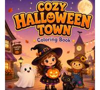 Cozy Halloween Town Coloring Book for Kids: 40 Cute and Spooky-Fun Halloween Scenes with Witches, Ghosts, Pumpkins and Trick-or-Treat Adventures for Children Ages 4-8