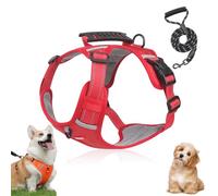 Cozy Harness, Adjustable Harness Small Size Dog, Reflective Adjustable Comfortable Pet Chest, No Pull Breathable Dog Harness for Small Medium Large Dogs (Red,XL)