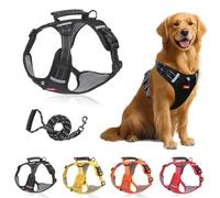 Cozy Harness, Escape-Proof Dog Harness, No Pull Reflective Adjustable Dog Vest for Small Medium Large Pets - Quick Release Buckle, Metal D-Rings, Lasting Comfort (Black,XL)
