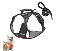 Cozy Harness, Getchewie Dog Harness, Pull Dog Harness with Leash Set, Adjustable Vest with Reflective for Small Medium Large Dogs (Black,XS)