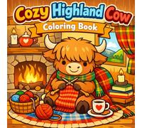 Cozy Highland Cow Coloring Book: 40 Cute Hygge Style Bold and Easy Coloring Pages for Stress Relief