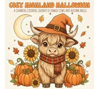 Cozy Highland Halloween: A Charming Coloring Journey of Kawaii Cows and Autumn Magic