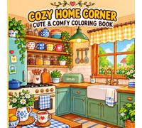 Cozy Home Corner: Cute & Comfy Coloring Book: Simple, Relaxing Nooks, Rustic Kitchens, and Peaceful Spaces for Adults and Teens