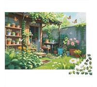 Cozy House Puzzle de 1000 Pièces Recycled Backyard Garden Senior Puzzles Accessoires de Jeu de Fête Développement de l'Intelligence des Garçons et Filles Amusement Éducatif 70x50cm/1000pcs