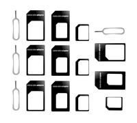 Cozy Inviting 4 in 1 SIM Nano Adaptateur de Carte, 4 Set Nano SIM Cartes Kit, Adaptateur SIM et Epingle D'ejection, pour Smartphones