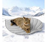 COZY KISS Coussin Rafraîchissant Chiens Chats 68x58cm, Tapis Refroidissement Feuille Q-Max>0.4, Panier Fraîcheur Auto-refroidissant, Imperméable Antidérapant Lavable pour Canapé Lit Sol Voiture, Gris