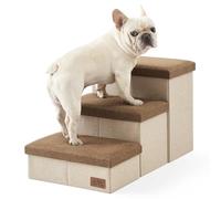 COZY KISS Escalier pour Chien avec Rangement, Pédale Pliable pour Animaux de Compagnie avec Couvercle étanche, Vieux Chat Rampe Chaise Canapé, Poids léger, Consolation (Marron, 43x72x42.5cm, 3)