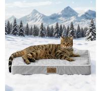 COZY KISS Panier Coussin Rafraîchissant pour Chiens Petite Taille, Q-Max>0,4 Lavable Tapis Chien, Orthopédique Lit pour Chiot Chat, Atmungsaktiv, Dehoussable, Antidérapant, 61X41x7.5cm, Gris Argenté