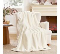 COZY KISS Plaid Couverture Canapé Luxe en Fausse Fourrure, 127x150cm, Beige | Couverture Imperméable Ultra Doux Chaud en Fausse Fourrure, Salon Chambre, Anti-Fuite, Réversible, Lavable, Humains & Animaux
